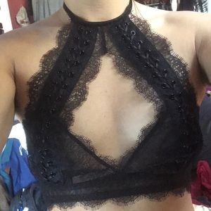 Victoria's Secret bralette black corset style